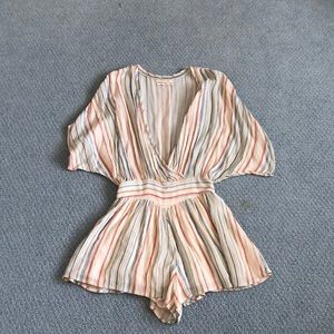 UO Moonstruck Surplice Romper (kimono style)